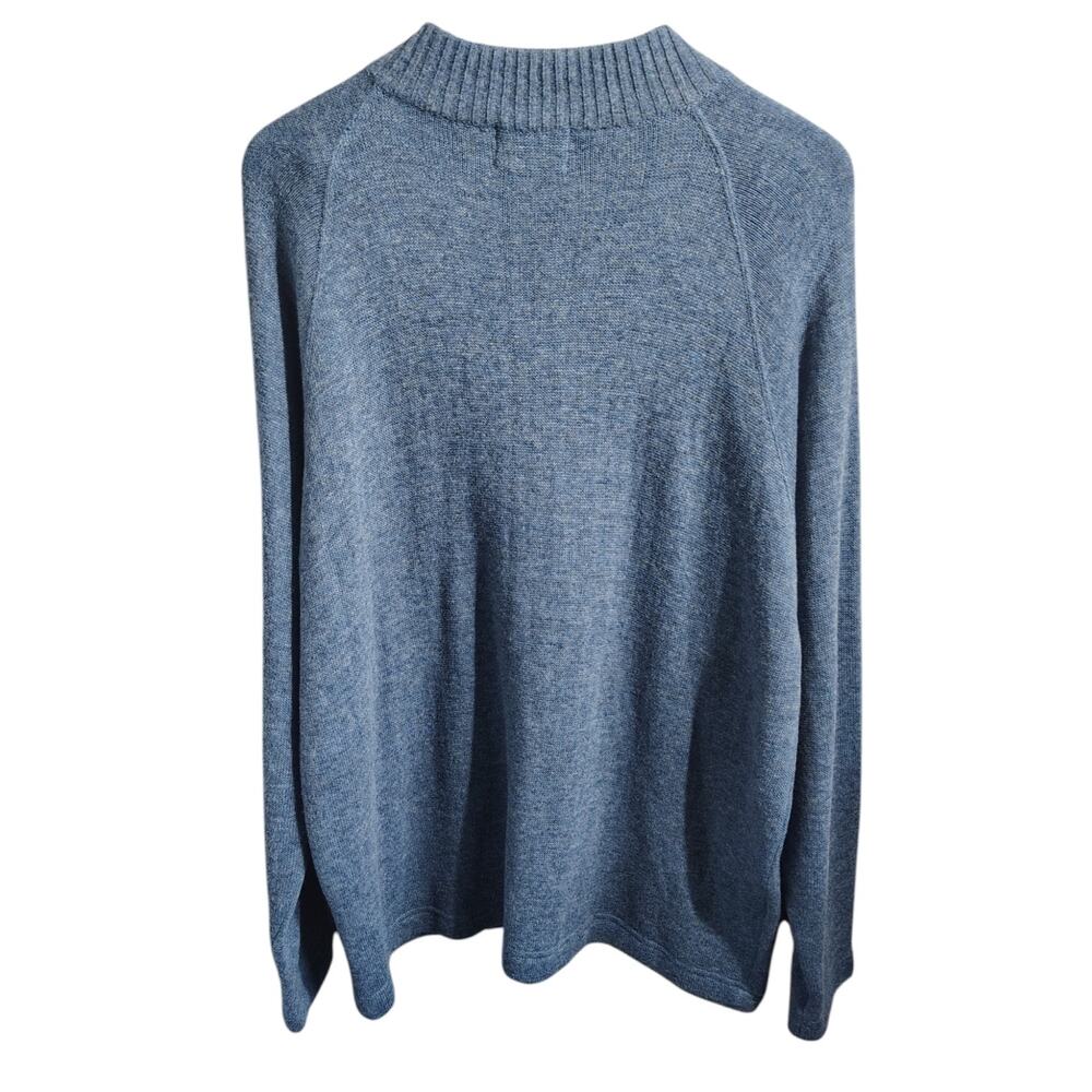 Pendleton Men’s Lambswool 1/4 Zip Sweater Large Blue Pullover Made in USA - Picture 3 of 4